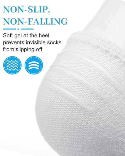 24 Pairs Mens No Show Socks Bulk Thin Non Slip Low Cut Ankle Short Men Socks White Casual Invisible Adult Essential Sock 6-123