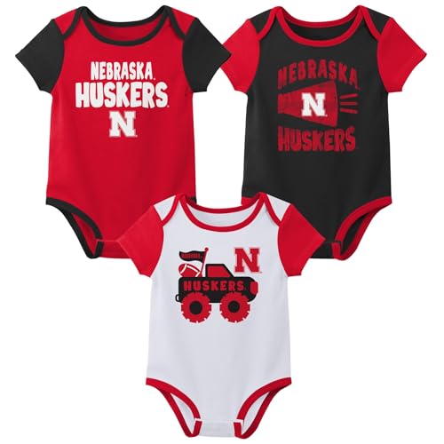 Image of Outerstuff NCAA Teams Newborn Baby and Infant Short Sleeve Bodysuit Variety 3-Pack (0-18m)