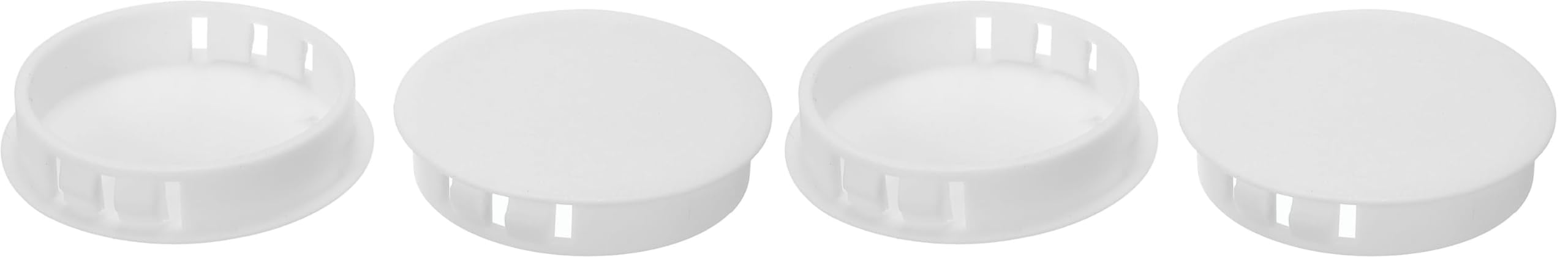 PATIKIL 50mm (2") Plastic Hole Plugs, 6Pcs Flush Type Round Hole Plugs Cover Snap in Locking Hole Tube for Table Kitchen Cabinet Furniture, White (Pack of 2)