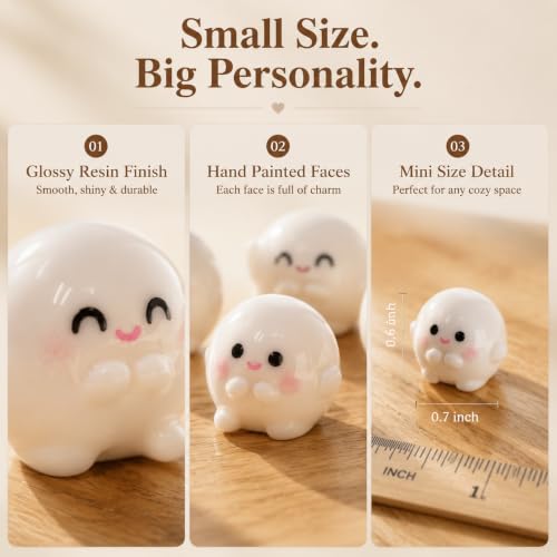 NODARKO 8Pcs Cute Ghost Figurines, Resin Desk Decor for Office & Shelf - image 5