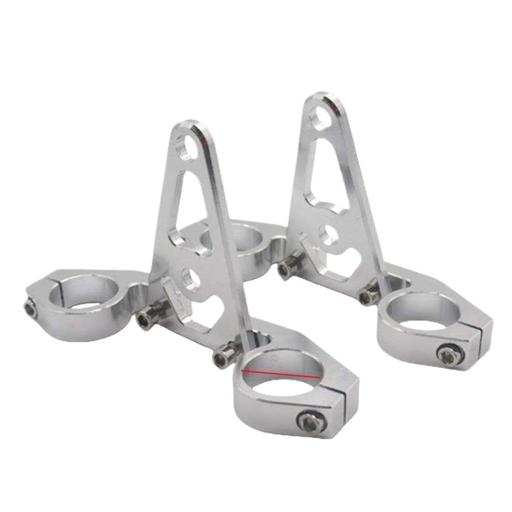 CNC Front Fork Tube 27mm 30mm 45mm for Motorcycle Headlight Mounting Bracket Silver(2.7cm 1pair)