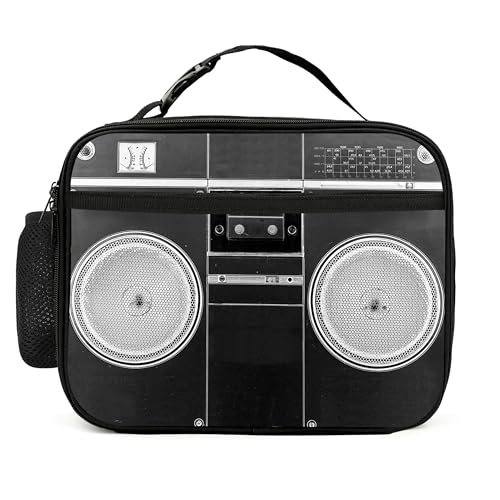 Guiteinyi Kids Audio Music Lunch Bag Insulated Reusable Lunch Box Teens Tote Bag For Boys Girls School Picnic Travel