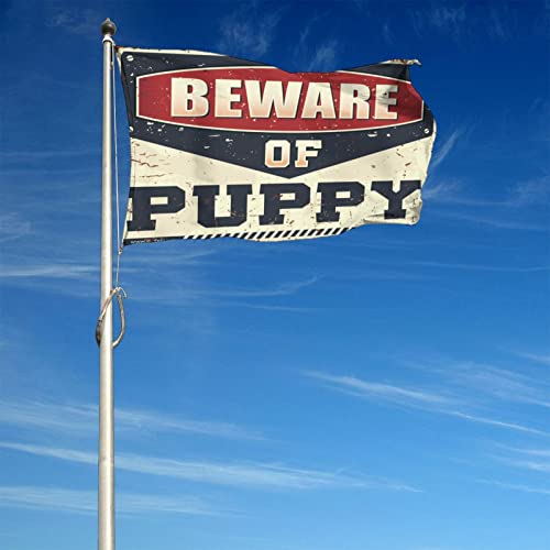 Drapeau Beware of Puppy résistant format XXL 152 x 244 cm - 5