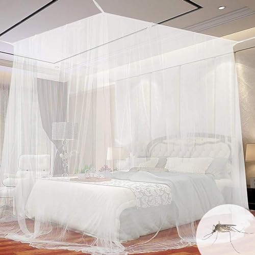 Tundwhite Mosquitero Cuadrados para Interior y Exterior, 200 x 200 x 180 cm Mosquitera Cama Matrimonio Mosquitera Jardin, Mosquiteras para Camas Exteriores, Malla Fina y Duradera, para Casa y Camping