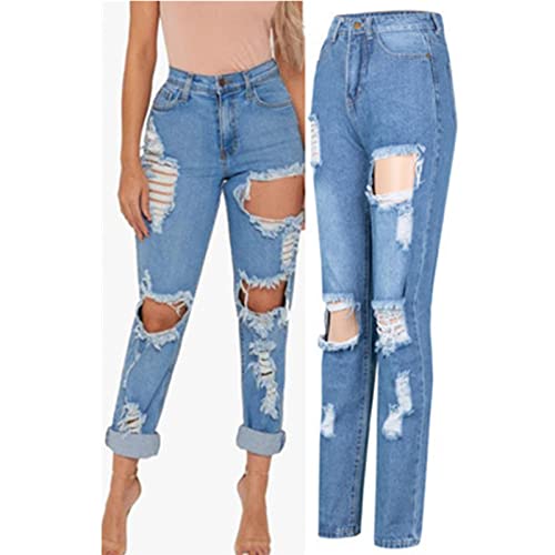 Maiyifu-GJ Women's High Waisted Ripped Boyfriend Jeans Loose Fit Distressed Destroyed Denim Pants Casual Comfy Stretch Jeans3