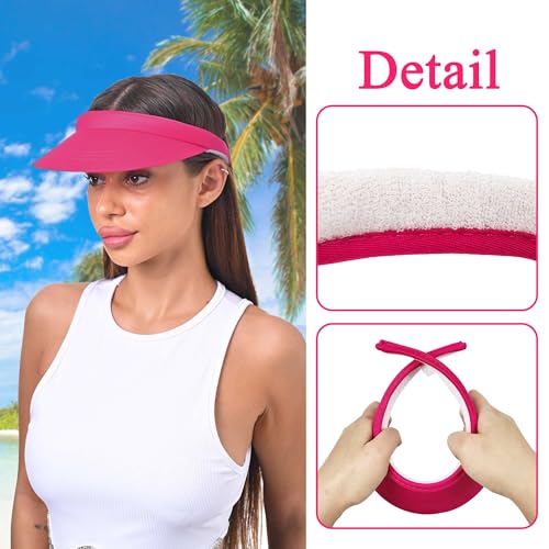 Image of Sun Visor Hats Women Wide Brim Adjustable Clip On Visors Beach Men Hat