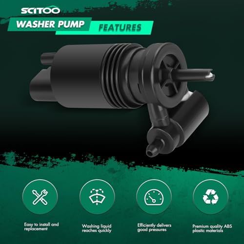 Image of SCITOO Fit For Chrysler /For Dodge /For Jeep Windshield Washer Pump Motor 05179153AC 05152075AC 05179153AC 05179153AB | Direct fit for 2008-2015 For Chrysler For Town & Country|2007-2015 For Dodge For Durango|Replaces OE 05179153AC|With Grommet