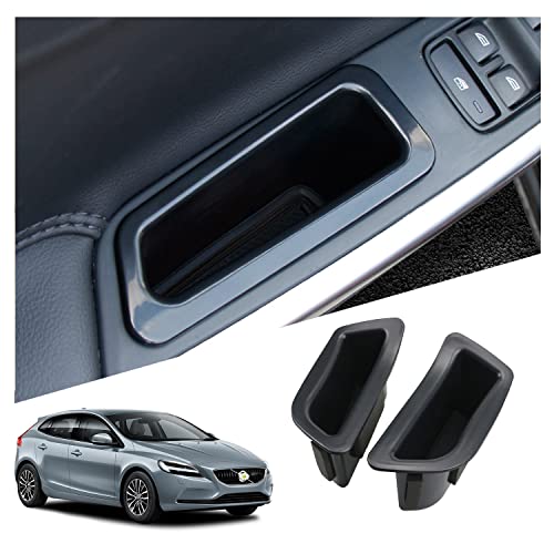 RUIYA [2 Pieces] Compatible with Volvo V40 Type M 2013-2018 Car Door Handle Storage Box, Container Organiser Tray V40 Accessories Car Door Handle Organiser Tray Storage Box (Front Door)