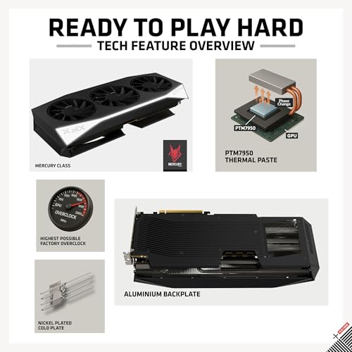 Image of XFX Mercury AMD Radeon RX 9060 XT OC Gaming Edition with 16GB GDDR6 HDMI 2xDP, AMD RDNA 4 RX 9060XT RX-96TMERCBA