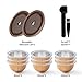 Reusable VERTUO Capsule Caps 2 Pcs + EMPTY Refillable VERTUOLINE Pods-80+150+230ml Each 3 Pcs For Vertuoline Coffee Machine, BENFUCHEN Silicone Capsule Discs For Refillable Nespresso Vertuo Pods