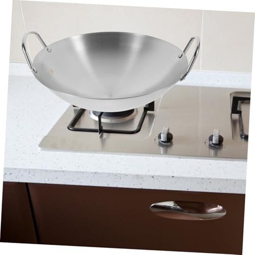 Wok de acero inoxidable con doble asa antiadherente miniatura 7