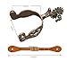 MORECP Western Antique Spurs with Leather Belt, German Silver Trims and Rowel, Hand Carved Silver Equestrian Gear for Men and Women, Riding Competition Spurs MP-1130