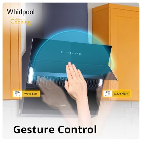 Image of Whirlpool 60cm 1600 m3 /hr Filterless Autoclean Kitchen Chimney with 11 Years Warranty | Made In India (VFL PRO 602 HAC BK HOOD, Touch + Gesture Control, Black)