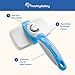 Freshly Bailey Self Cleaning Slicker Brush for Dogs and Cats - Hair Brush for Medium to Long-haired Pets - Effective, Comfortable, and Easy to Clean - White and Blue