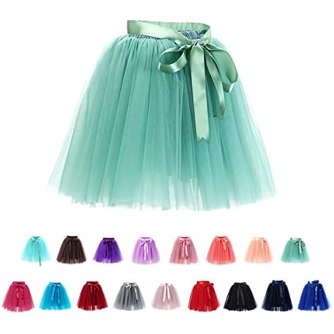 BABYONLINE D.R.E.S.S. Green Tutus for Women Princess Short Mini Prom Skirt Petticoat Tutu Skirt,Green Cover