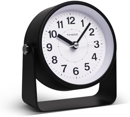 Amazon.com: Timekeeper Small Desktop Swivel Clock for Desk, Battery ...
