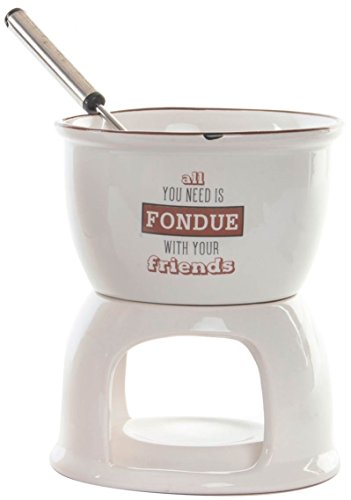 AVENUELAFAYETTE Service à Fondue au Chocolat Individuel en grès (M2)