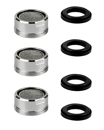 Acual Strahlregler M24, 3 Stück Perlatoren für Wasserhähne, Sieb Wasserhahn Perlator Aufsatz Einsatz mit Edelstahlfilter, Wasserhahn Sieb Strahlregler mit Wasserhahnschlüssel &10 Dichtung