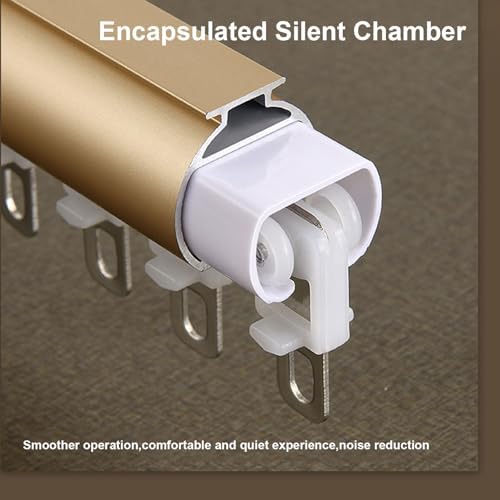 Silent Wall Mount Roman Rod with Sliding Track System - Durable Aluminum Alloy Brackets for Drapes, Ideal for Living Room, Bedroom, Room Divider (5.6M/18.3FT)