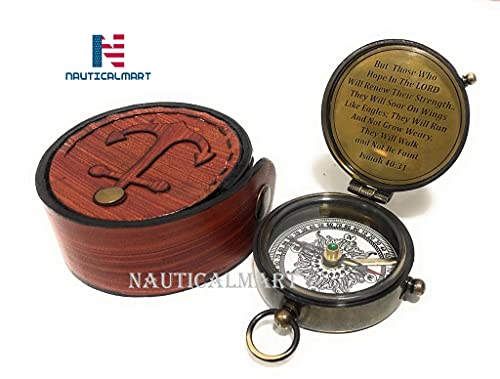 Brújula portátil de latón Nautical-Mart con estuche de cuero, regalo para Eagle Scouts miniatura 3