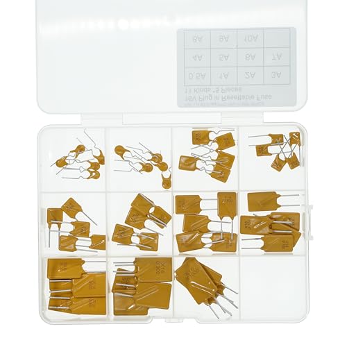 HUABAN 11 Typen x 5 Stück, insgesamt 55 Stück 16V Steckbare Metall/Keramik Sicherung 0,5A-10A