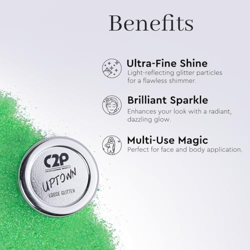 Image of C2P Pro Sparkle Duo Glitter and Glue Kit - Eyeshadow for Eye & Body Makeup | Waterproof, Quick-Drying for Stunning Shimmer Looks (Choice 23)