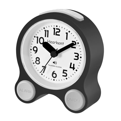 Hearkent Talking con Agradable Voz en español, retroiluminación y 5 alarmas Independientes para Personas ciegas, con discapacidad Visual y Personas Mayores (Todo Negro)