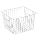 WenZBros Freezer Storage Organizer Basket, Deep Wire Food Organizers Basket, Household Bin Basket with Handles for Kitchen Cabinets, Pantry,Freezer, Bathroom, Closets, Set of 2