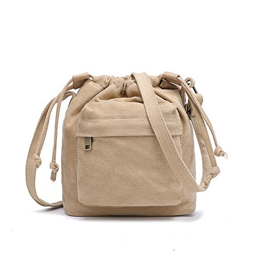 Crossbody Bags for Women Small Canvas Drawstring Bucket Purse Cute