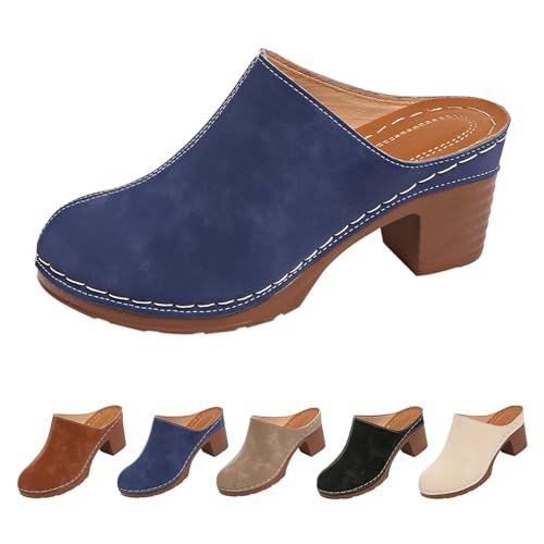 Générique Sandales Femmes Été Orthopédiques Mules Compensées Sabots Talon Bloc Claquette Pantoufles Confortables Respirants Sandales Lanières Extérieur...