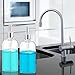 Clear Soap Dispenser with Rust Proof Pump, Waterproof Labels (2 Pack,16 Oz), Plastic Hand Soap Dish Soap Dispenser for Kitchen Bathroom