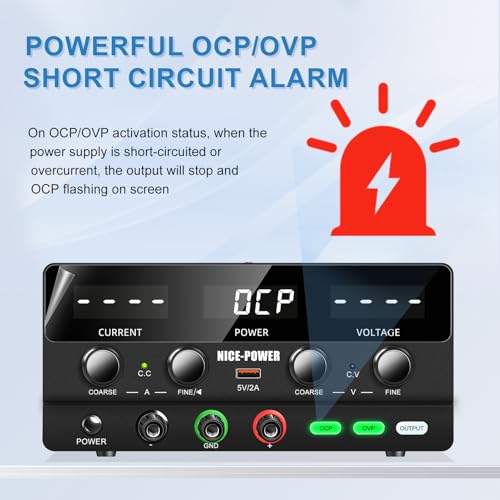 Image of NICE-POWER DC Power Supply Variable 160V 2A, 320W Encoder Adjustable Switching Regulated with OCP OVP Output Button High Precision 4-Digits LED Display 5V /2A USB Port Bench Lab Power Supplies