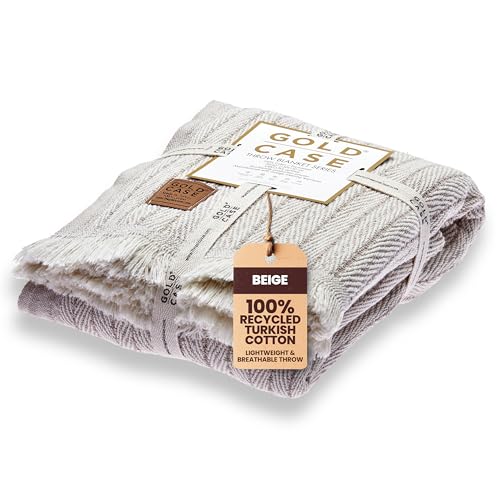 Gold Case Throw Blanket for Couch - 100% Recycled Turkish