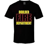 SHAMBLES TEES Boulder Fire Department Personalized City T Shirt Black