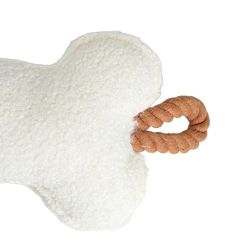 SONDEY Wooly Plush Bone with Polyester Cord 13 x 6 x 37 cm, multicoloured - Image 3