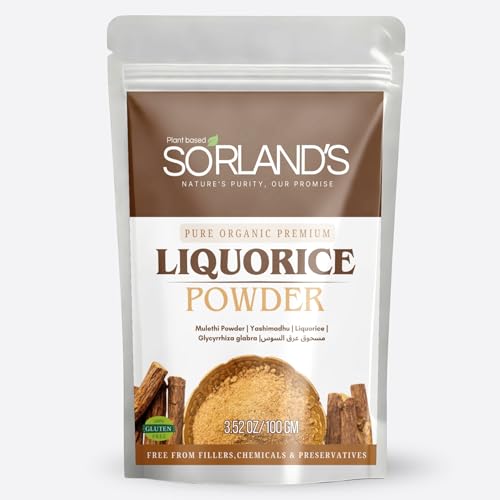 Sorland Organic Liquorice Root Powder for Eating, Mulethi Powder Organic for Skin Whitening, Hair & Face - Best For Hair & Skin Care-100 GM