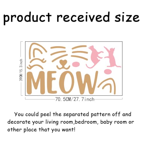 SUPERDANT Cat Meow Wall Stickers Cat Whiskers Wall Decals Cute Cat Abstraction Stickers and Murals DIY Art PVC Wall Decal for Bedroom Kids Room LivingRoom - Image 2