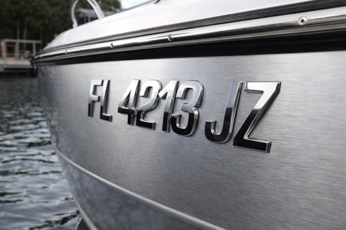 Boat Registration Numbers for Both Side Custom Marine Grade Modern Chrome Emblems 16 PCS