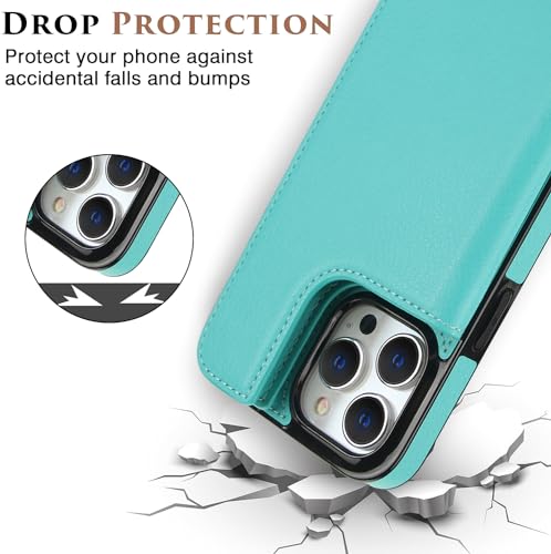 Étui portefeuille iPhone 14 Pro Max vert idéal pour vos déplacements urbains - 6