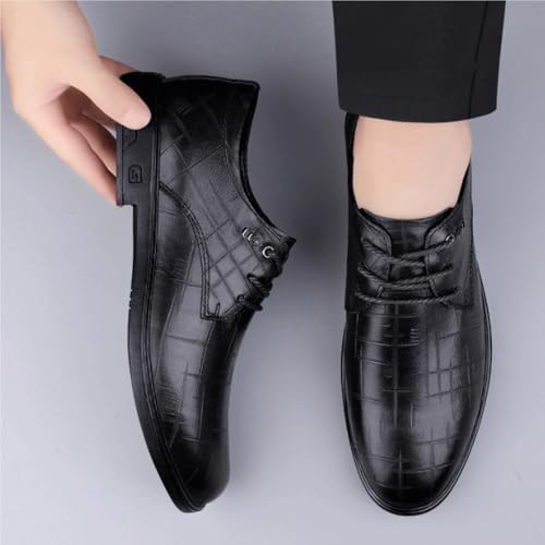Men's Lace up Oxford Dress Shoes Genuine Leather Formal Business Casual Oxfords Comfortable Slip Resistant Pointed Toe Wedding Shoes2