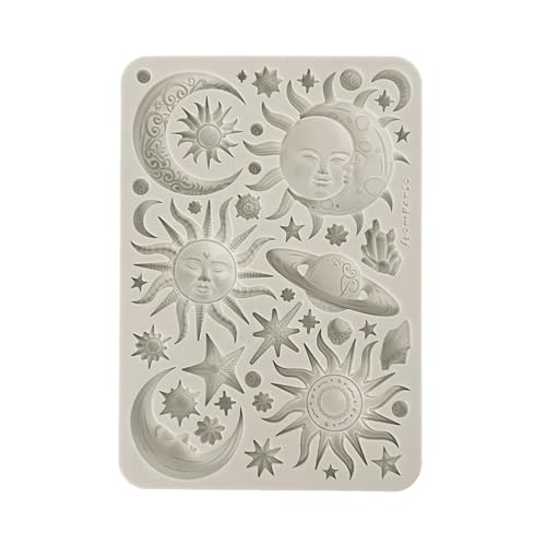 Stamperia - Silicone Mould A5 for Scrapbooking, Bullet Journals and More, Non-Stick, Suitable for Air-Dry Clay, Resin and More, Perfect for Crafts and Gifting (Favourites Refresh, Sun and Moon)