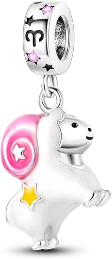 Zodiac Sign Charms for Bracelet Necklace 925 Sterling Silver Charms 12 Constellation/Horoscope Star Dangle Birthstone Beads, Birthday Jewelry Gifts for Women Men