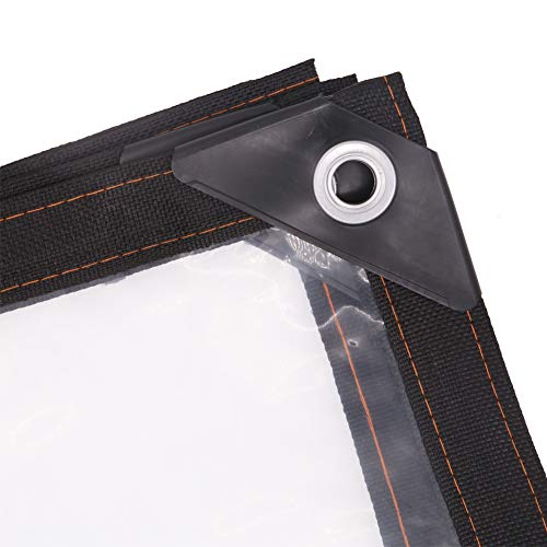 LaMure - Lona impermeable a prueba de viento con borde envolvente plegable transparente con agujero de metal para la vegetación del coche, 2 x 1 m Cover