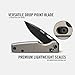 Ridge Everyday Folder Knife - Premium EDC Pocket Knife, Sandvik 14C28N Steel Drop Point Blade with Black DLC Finish, Ceramic Bearings, Deep Carry Clip & Multipurpose Design (Stonewashed Titanium)