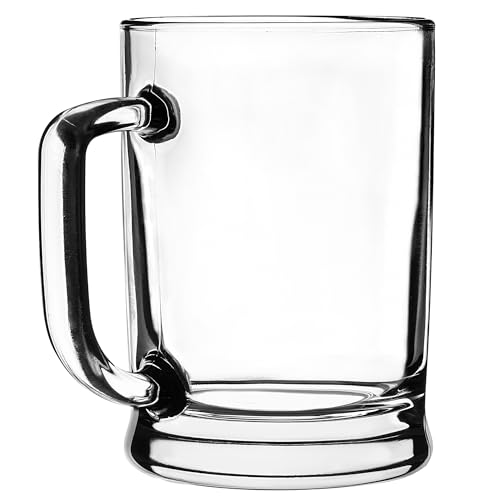 KADAX Lot de 2 chopes à bière de 0,5 l avec anse - Grande chope à bière en verre épais - Design classique – vue 7