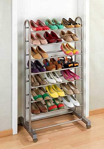 Miniatura 8 de Wenko 50600100 - Estante para zapatos gigante extensible, 26.4-45.7 x 49.4 x 16.9 pulgadas, marrón