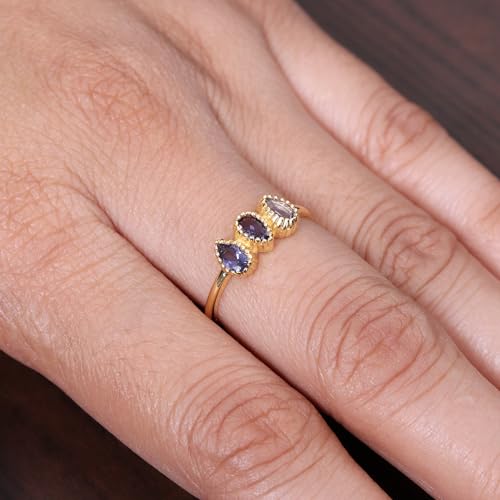 Bague améthyste de style joaillerie fine en argent massif doré - 2