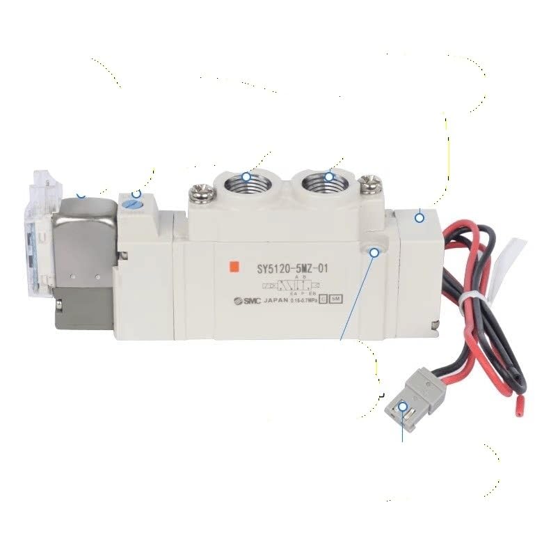 5-Port Solenoid Valve SY7120/SY7220/SY7320 Series, 5LZD/DZD/DZ, Port Sizes 01/02/C4/C6/C8/M5(SY7420-5DZ-C10)