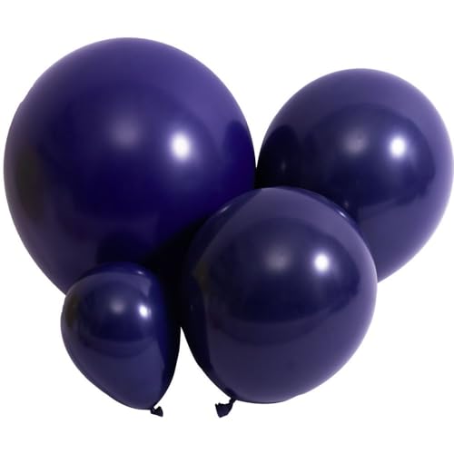 Image of DECGOL Navy Blue Balloons 100pcs Dark Blue Latex Party Balloons Different Sizes 18 12 10 5 Inch Night Blue Balloon Garland for Birthday Party Graduation Baby Shower Wedding Holiday Balloon Decoration