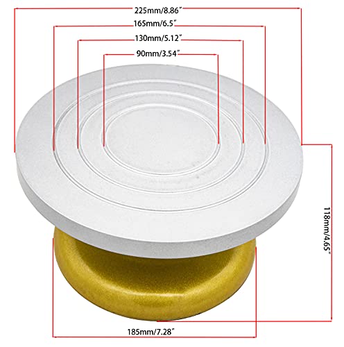 8.6" Pottery Sculpting Wheel,Sculpture Banding Wheel Tool Plastic Steel Turntable Cake Turntable Decorating Table Pottery Art Turntable Diy Baking Cake Cream Decorating Pottery Turntable #TOP1